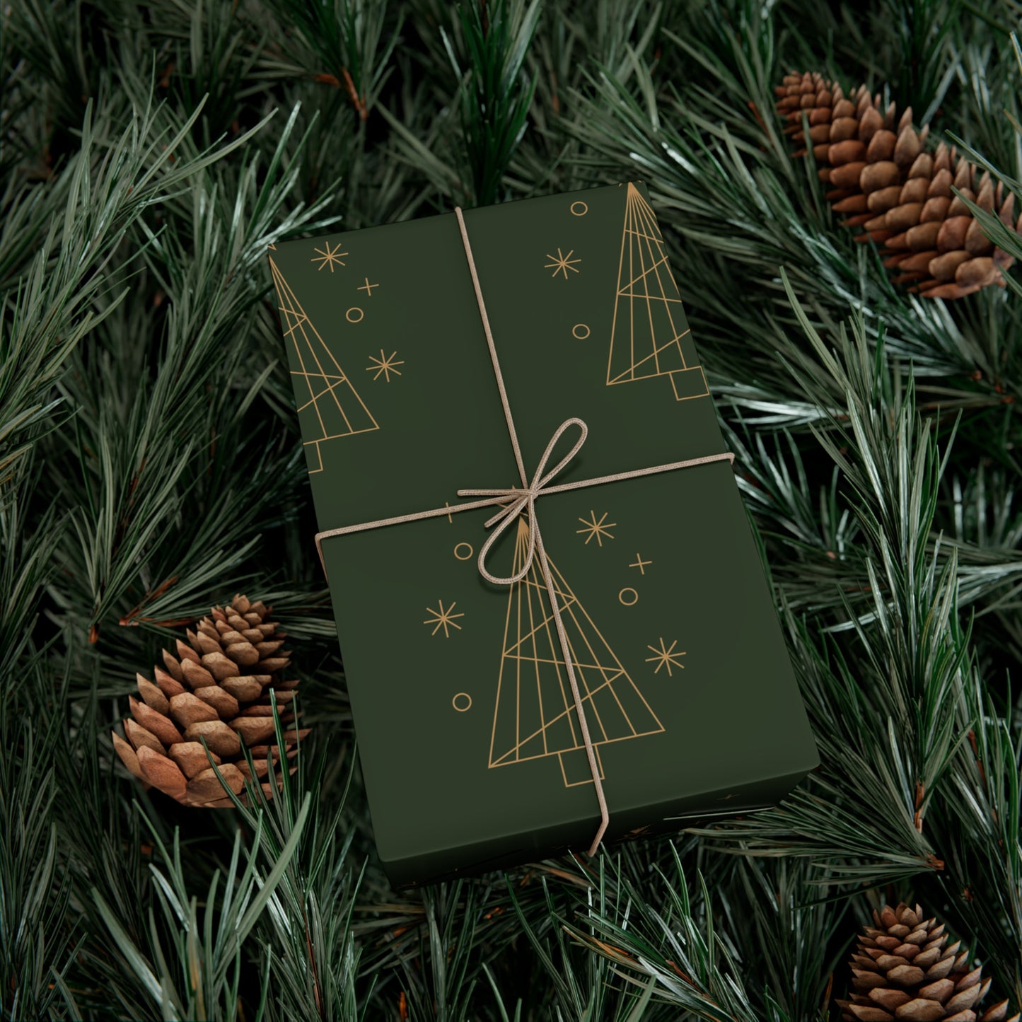 Gift Wrap Papers - golden Christmas  tree