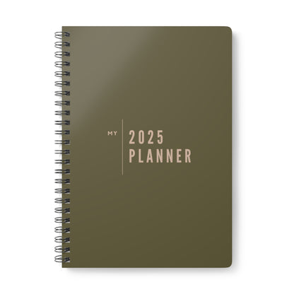 Wirobound Softcover Notebook, A5 - my 2025 planner olive