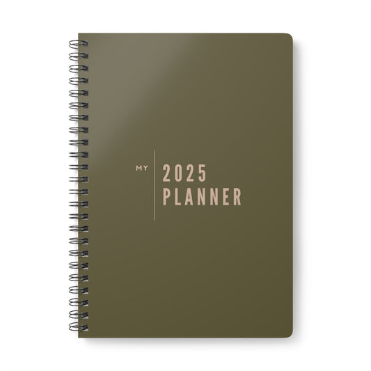 Wirobound Softcover Notebook, A5 - my 2025 planner olive