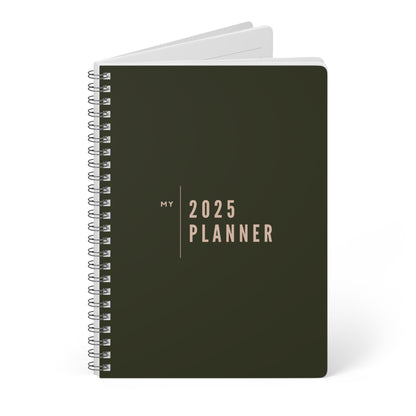 Wirobound Softcover Notebook, A5 - my 2025 planner moss