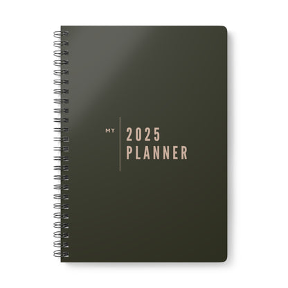 Wirobound Softcover Notebook, A5 - my 2025 planner moss