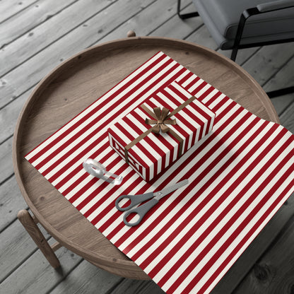 Gift Wrap Papers - red white stripes