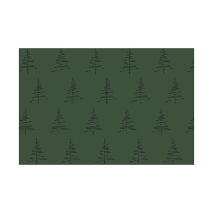 Gift Wrap Papers - Minimalistc green black tree