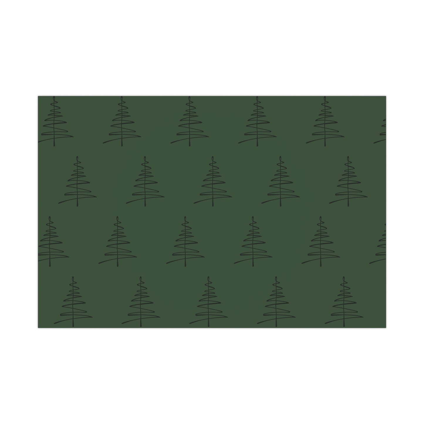 Gift Wrap Papers - Minimalistc green black tree