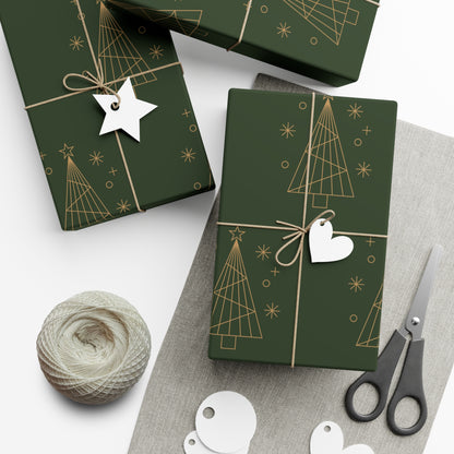 Gift Wrap Papers - golden Christmas  tree