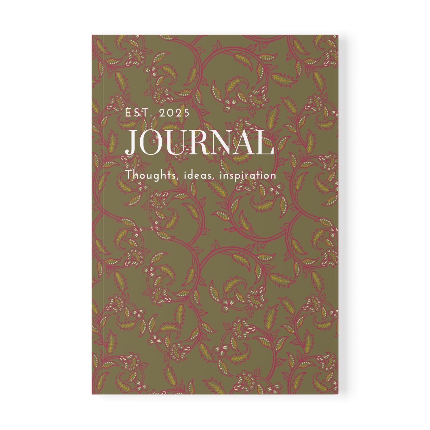 Softcover Notebook, A5 - floral green Journal