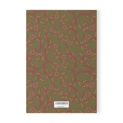 Softcover Notebook, A5 - floral green Journal