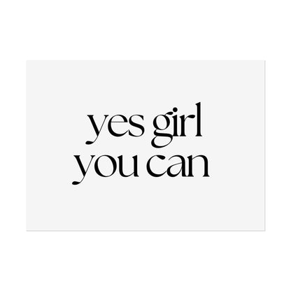 Poster small - yes girl white