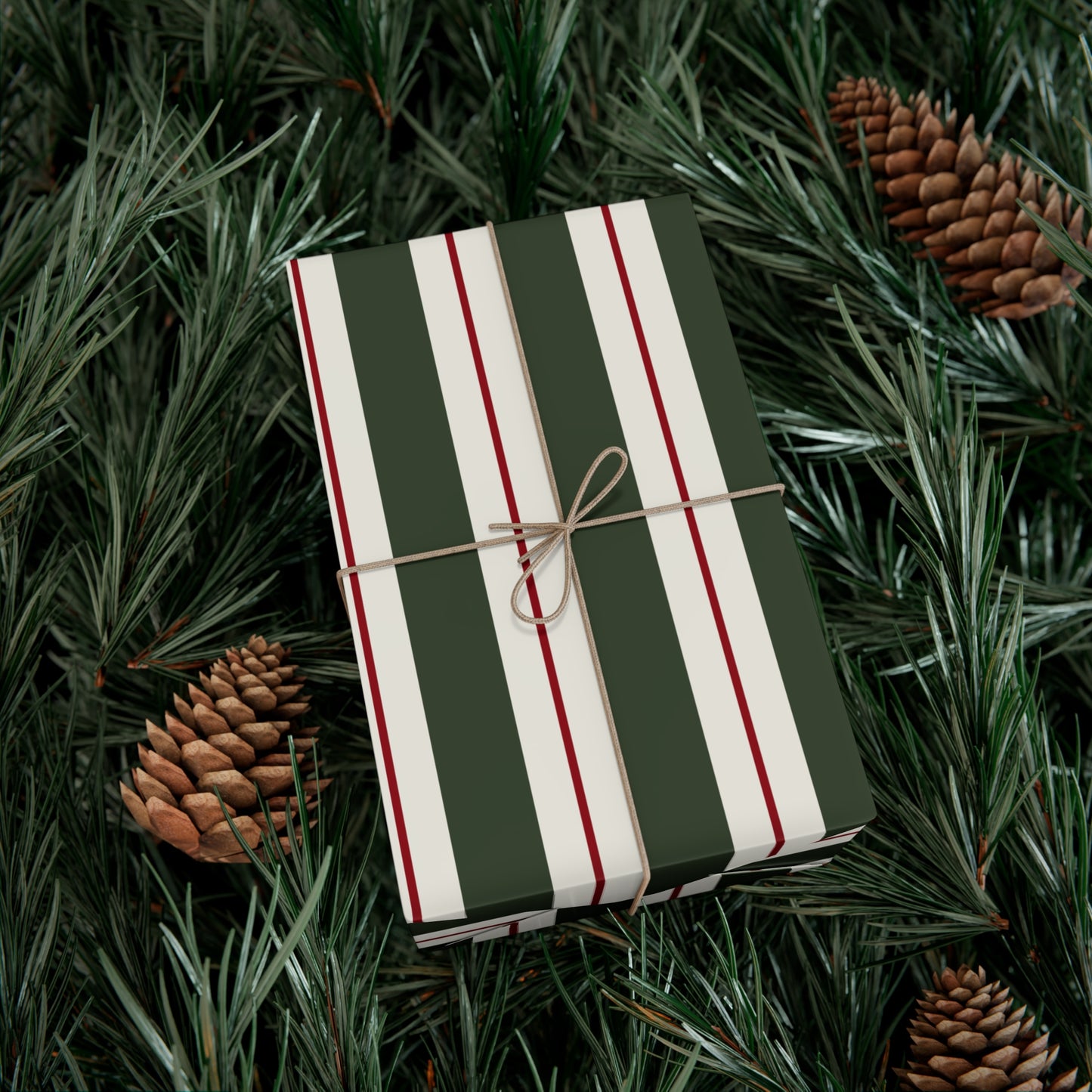 Gift Wrap Papers - red green stripes