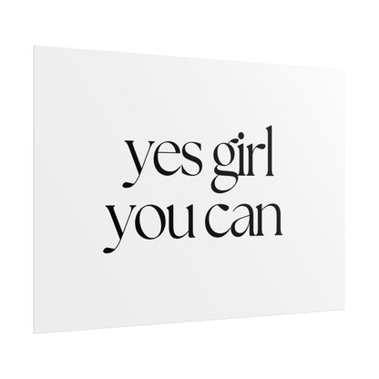 Poster small - yes girl white