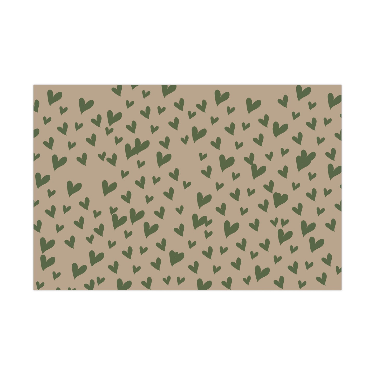 Gift Wrap Papers - beige green heart