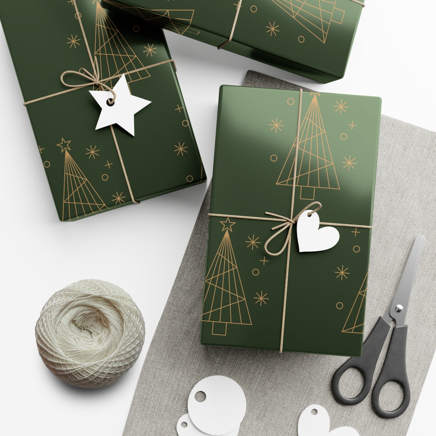 Gift Wrap Papers - golden Christmas  tree