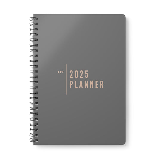 Wirobound Softcover Notebook, A5 - my 2025 planner grey