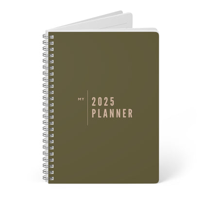 Wirobound Softcover Notebook, A5 - my 2025 planner olive