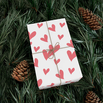 Gift Wrap Papers - pink white heart