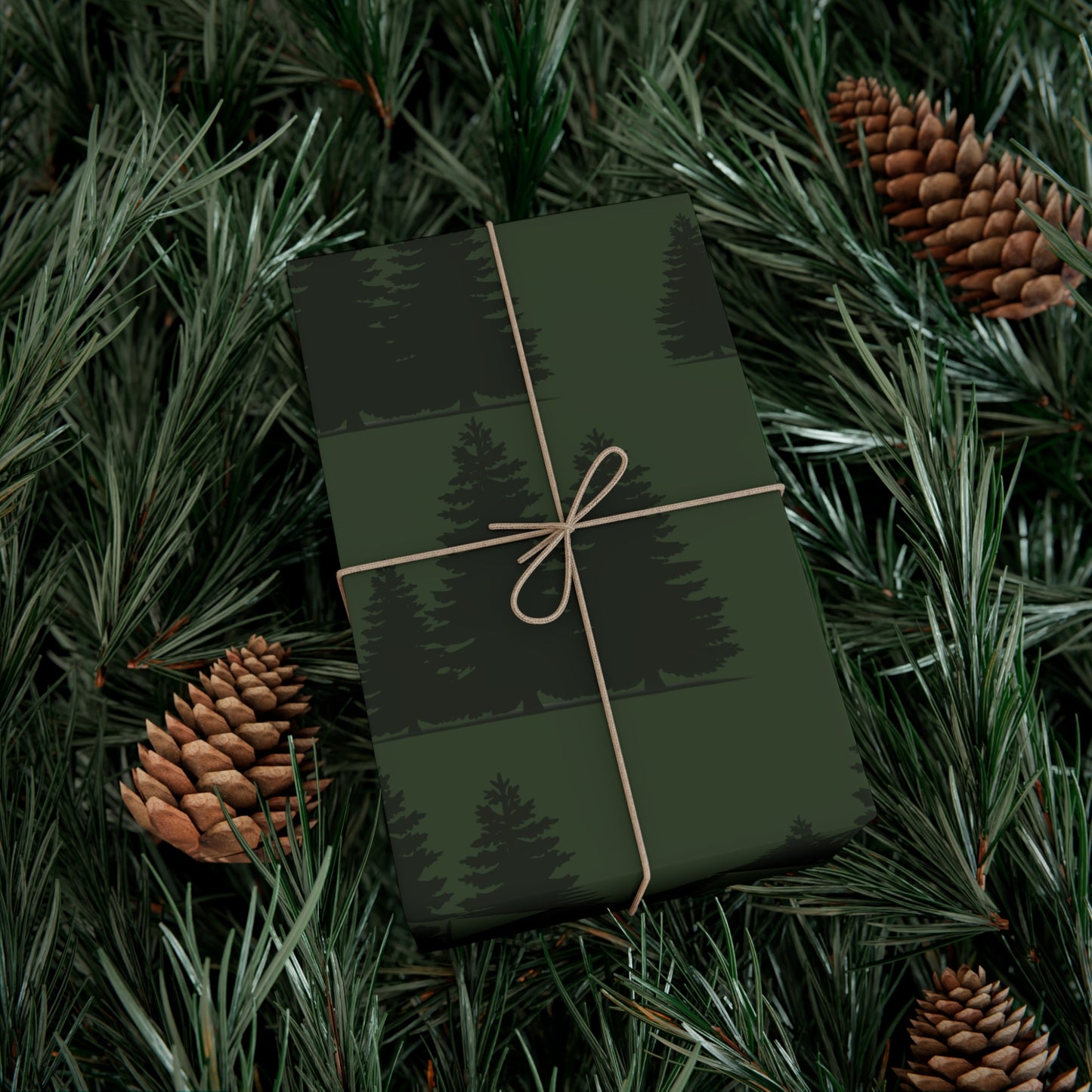 Gift Wrap Papers - bold trees green