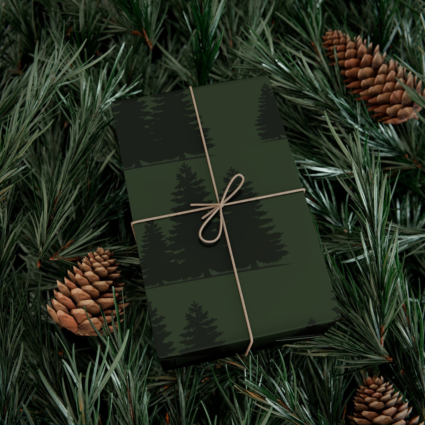 Gift Wrap Papers - bold trees green