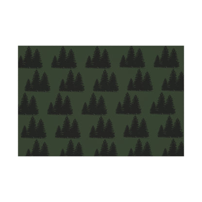 Gift Wrap Papers - bold trees green