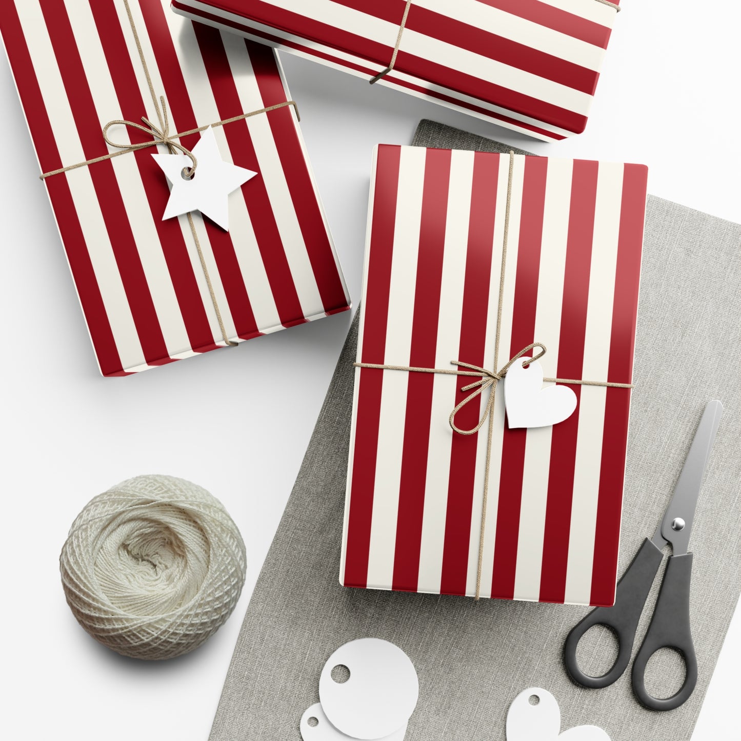 Gift Wrap Papers - red white stripes