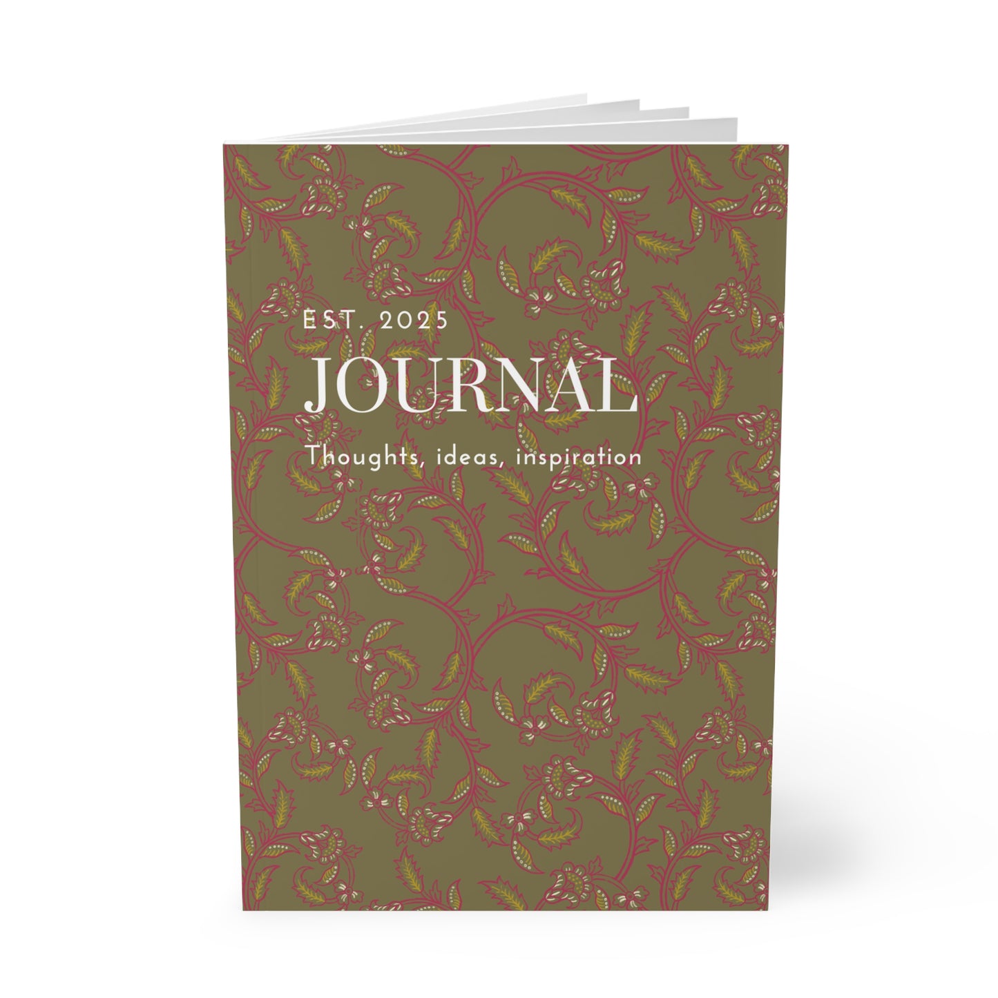 Softcover Notebook, A5 - floral green Journal