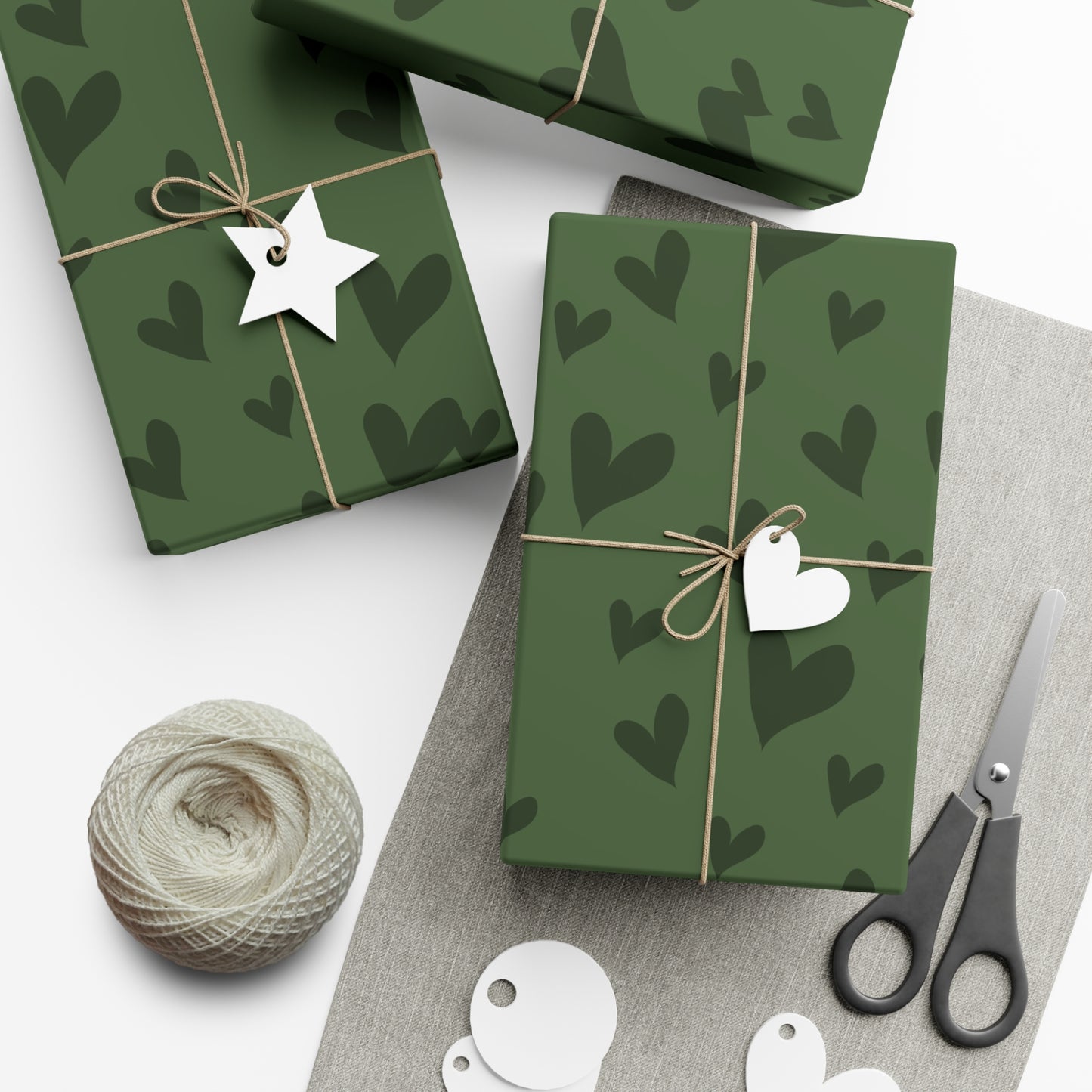 Gift Wrap Papers - green heart