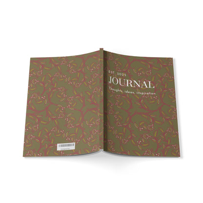 Softcover Notebook, A5 - floral green Journal