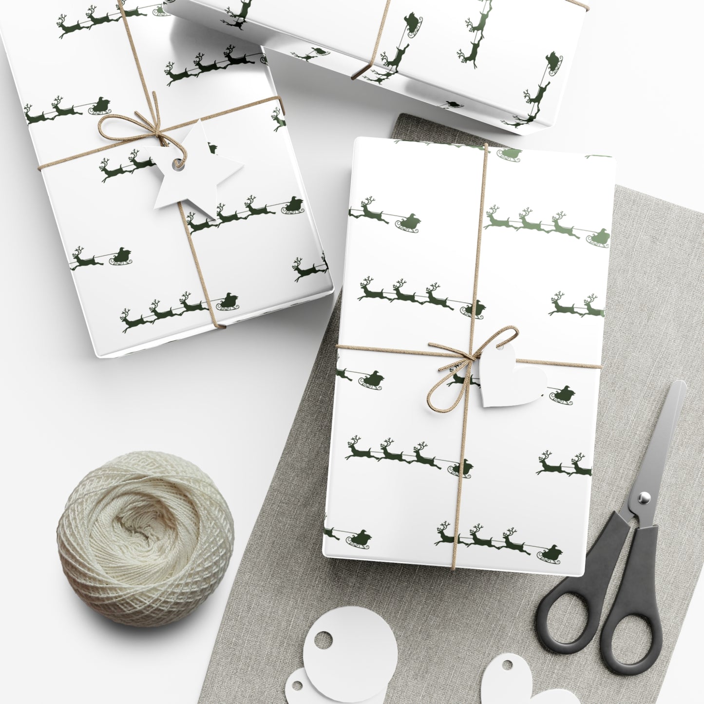 Gift Wrap Papers - rendeir white