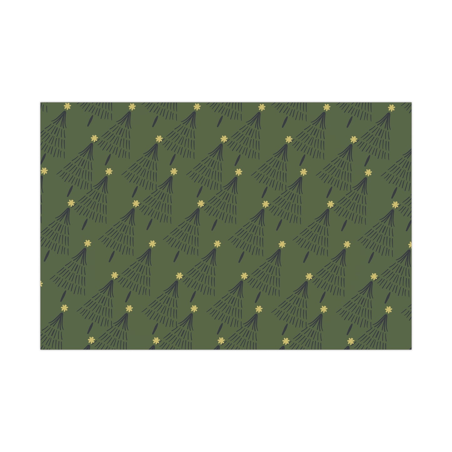 Gift Wrap Papers - star Christmas tree green